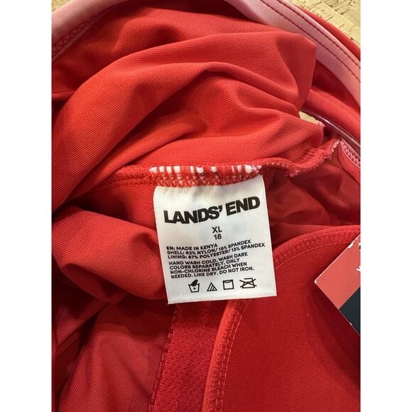Lands' End Women's One Piece Swimsuit Size XL/18 Red Pink Stretch UPF 50 New NWT - Picture 4 of 7